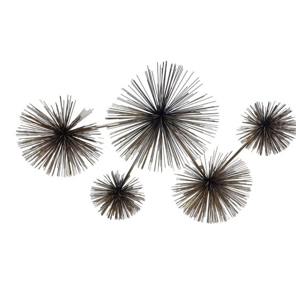 Curtis C Jere MCM Brass Wall Art Sculpture Atomic Pom Pom Urchin Gold Starburst - Picture 1 of 13